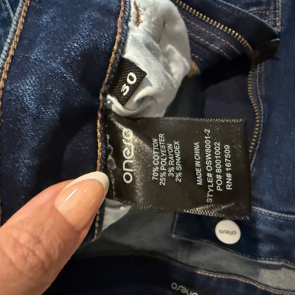 Women's Dark Blue Wide Leg Jeans - Picture 3 of 4